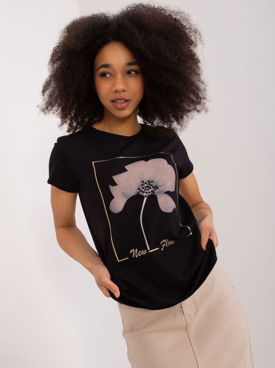 Black T-shirt with BASIC FEEL GOOD app