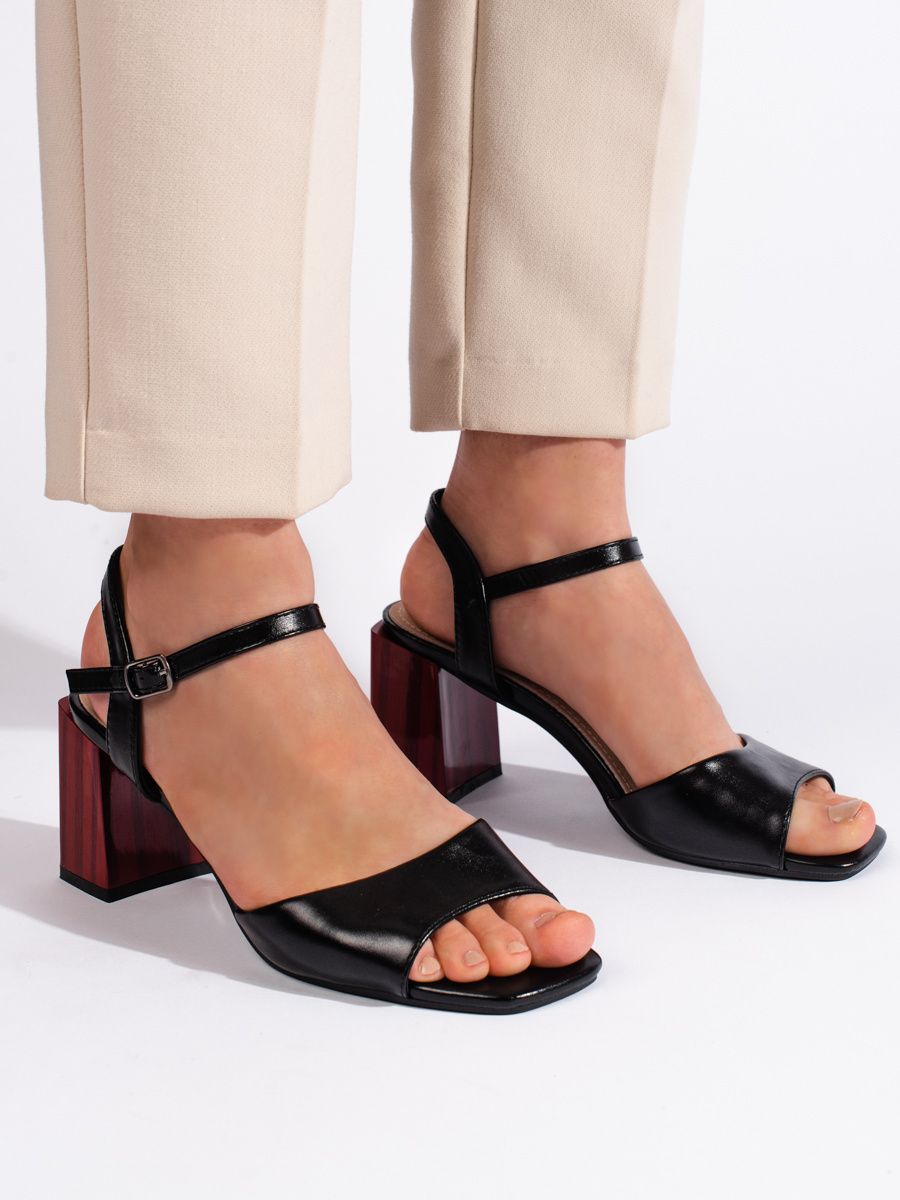 GOODIN Women's elegant black heeled sandals