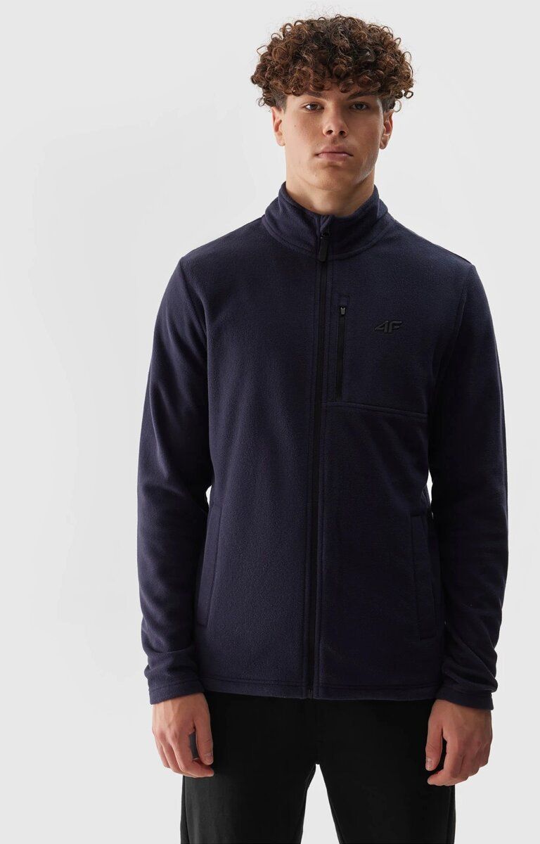 Men's 4F Fleece Stand Collar Regular Navy Blue