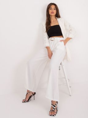 Cream trousers with wide legs
