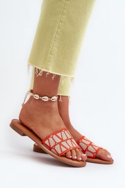 Women's Flat Slippers Orange Traivea