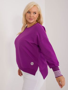 Purple plus size blouse with long sleeves