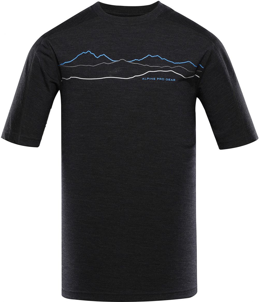 Men's T-shirt made of merino wool ALPINE PRO WOOLEN 2 black