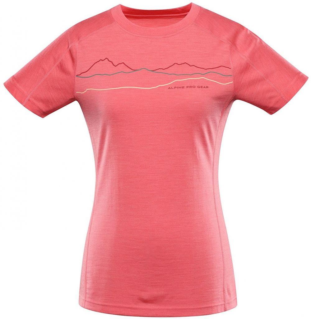 Women's merino wool T-shirt ALPINE PRO WOOLENA 2 calypso coral