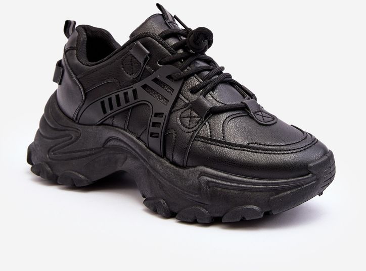 Chunky Women's Sports Shoes Sneakers Black Toderus