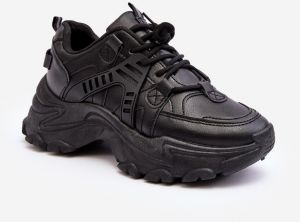 Chunky Women's Sports Shoes Sneakers Black Toderus