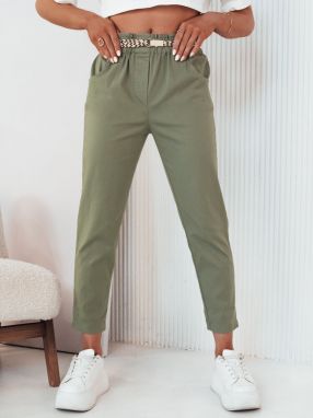 Women's fabric trousers ERLON, green Dstreet