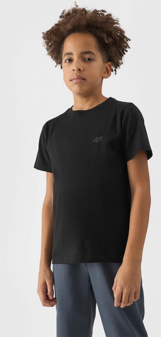 Boys' Plain T-Shirt 4F - Black
