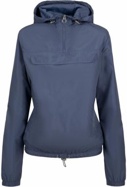 Dámska základná bunda na preťahovanie lanom vo farbe vintage modrá