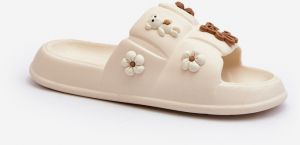 Women's foam slippers with embellishments Beige Cambrina