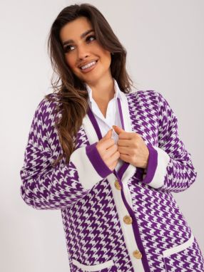Purple-white elegant cardigan