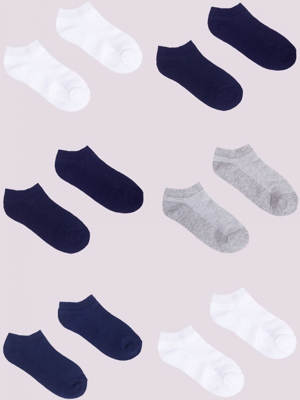 Yoclub Kids's Ankle Thin Socks Basic Colours 6-Pack P1