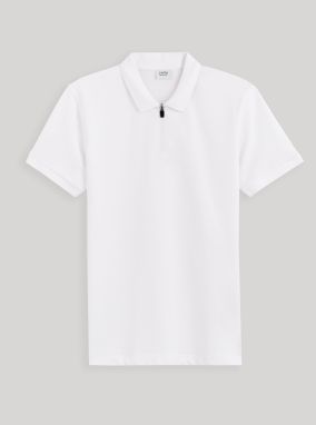 Biele pánske basic polo tričko Celio Gebenoit