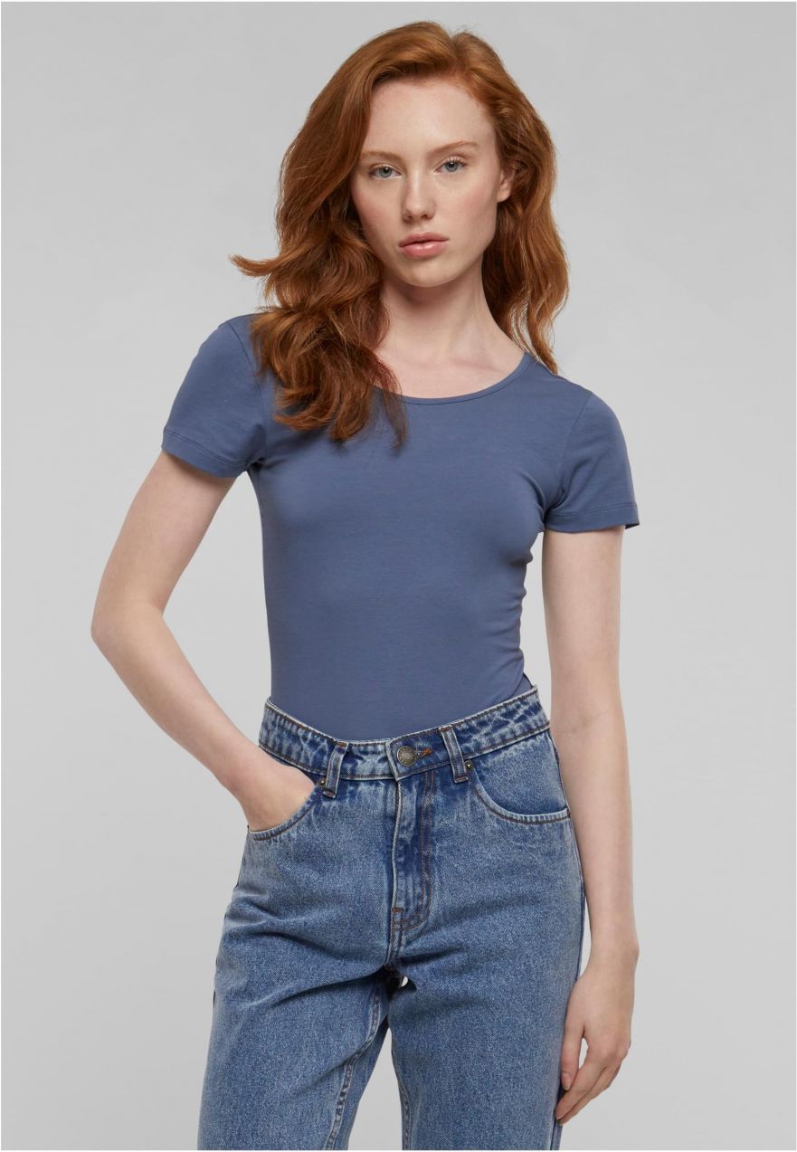 Women's Organic Stretch Jersey Bodysuit - Blue