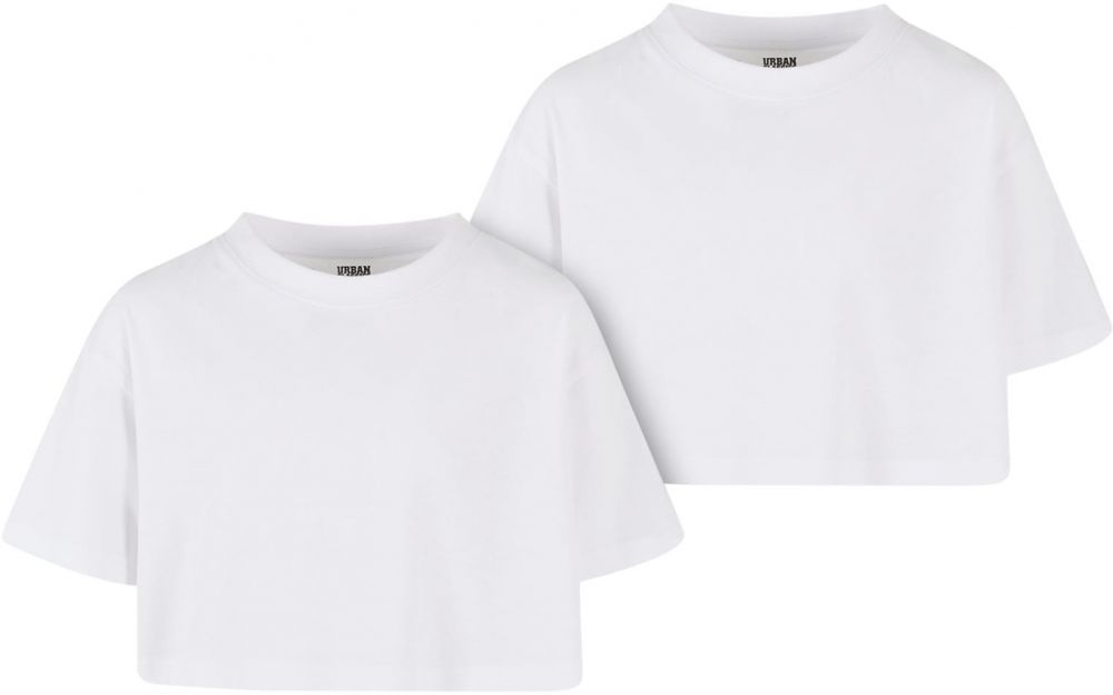 Girls' Short Kimono Tee - 2 Pack White+White