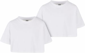 Girls' Short Kimono Tee - 2 Pack White+White
