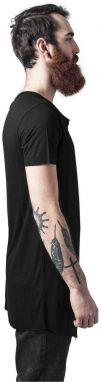 Black T-shirt with a long front zipper with an open brim