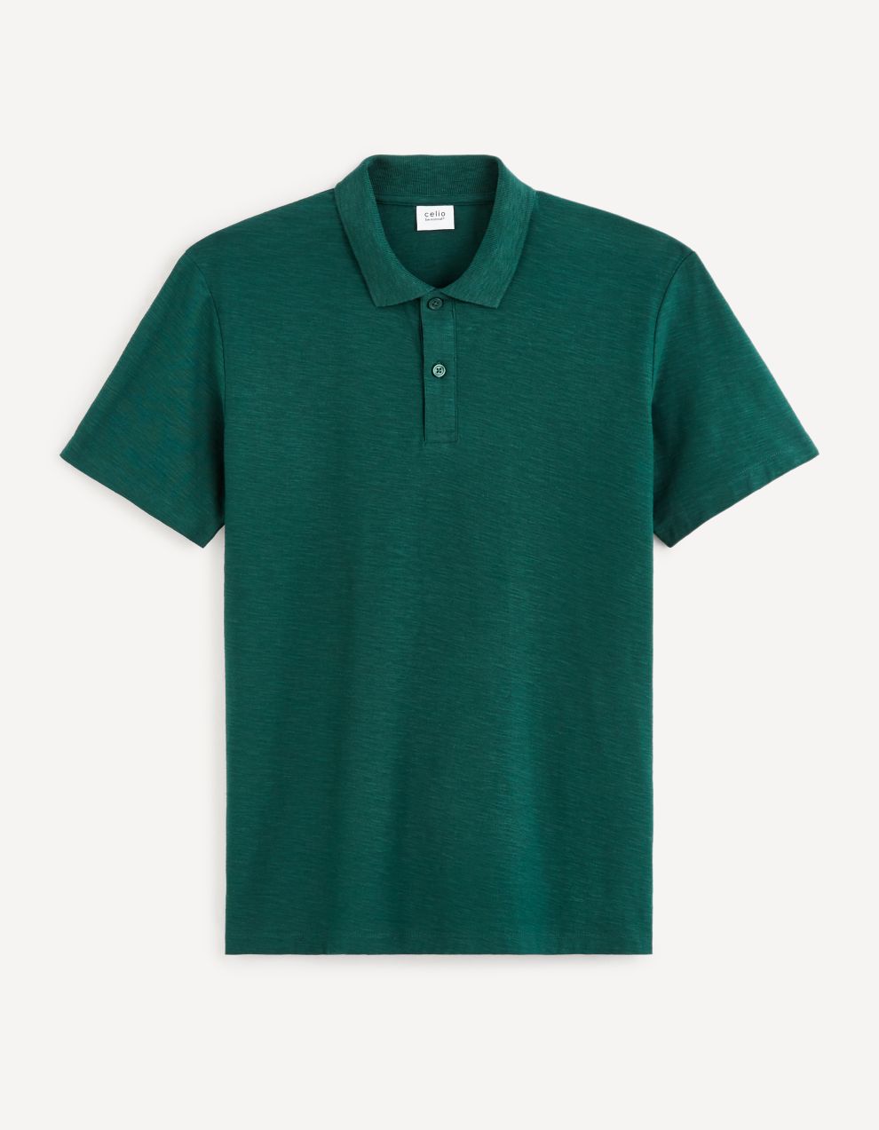 Tmavozelené pánske basic polo tričko Celio Feflame