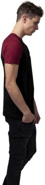 Raglan contrasting t-shirt blk/burgundy