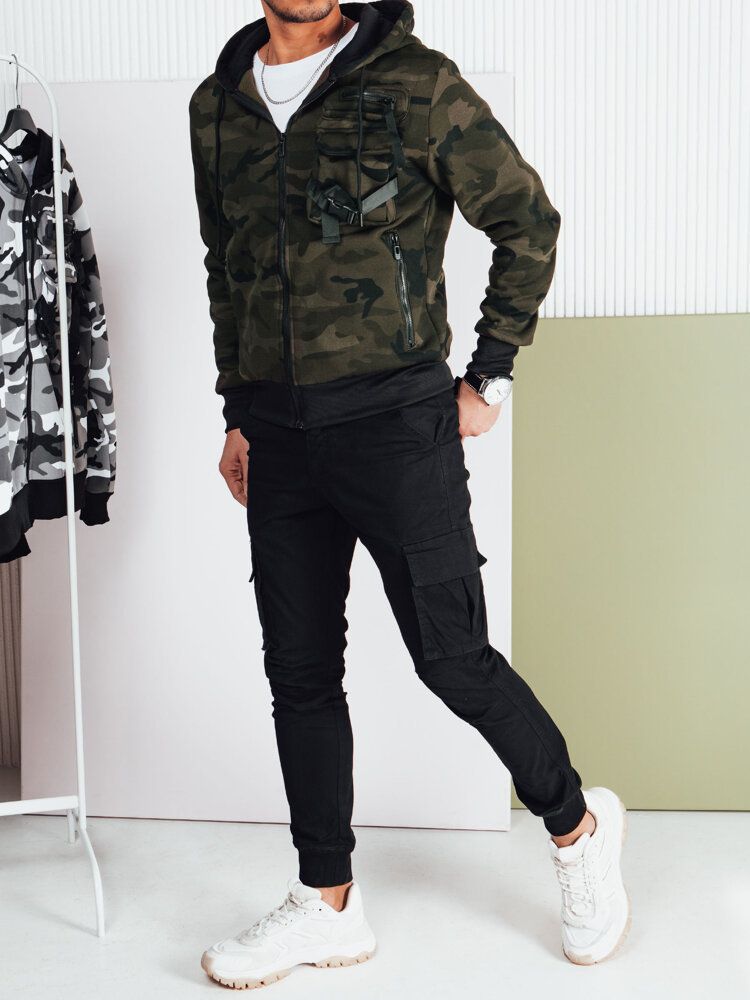 Men's Camo Green Dstreet Zipper Hoodie