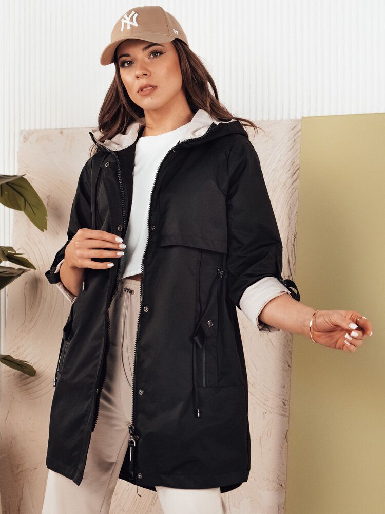 MEROY Women's Parka Jacket Black Dstreet