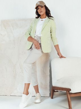 LINARO Women's Striped Jacket White and Green Dstreet