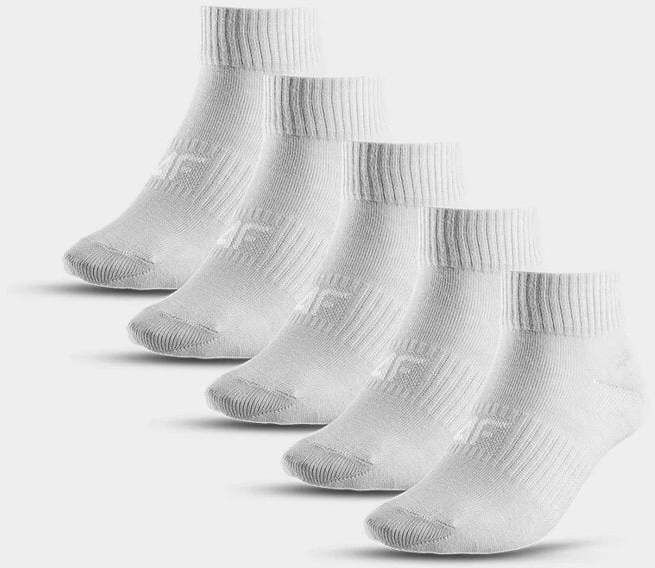 4F Girls' 5-BACK High Socks - Grey