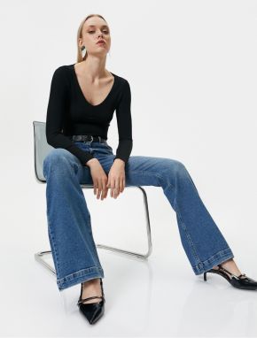 Koton Flare Džínsy Slim Fit Štandardný Pás Flexibilná Bavlna Vrecko - Victoria Jean