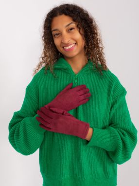 Burgundy Elegant Winter Gloves