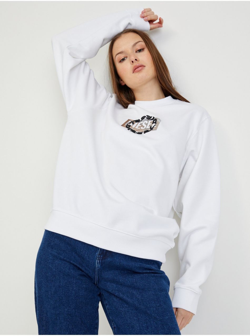 Diesel Mikina - Sweaters biela