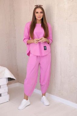 Set of new punto sweatshirt pants in light pink color