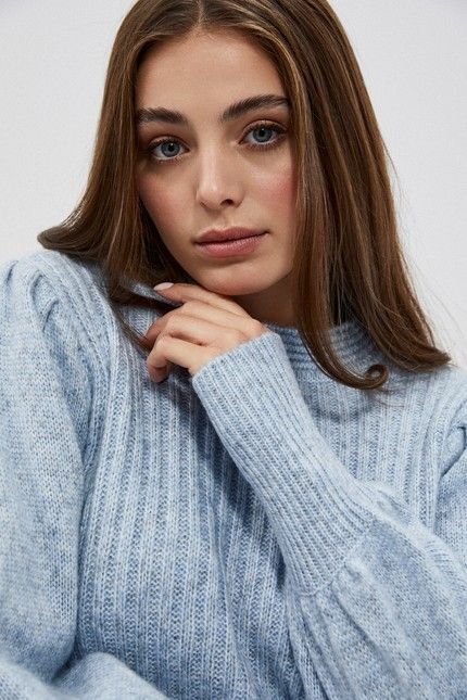 Sweater with fluffy sleeves