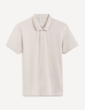 Krémové pánske polo tričko Celio Teone