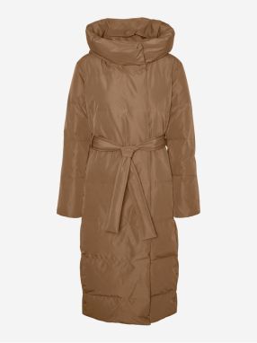 Hnedý dámsky zimný kabát VERO MODA Leonie