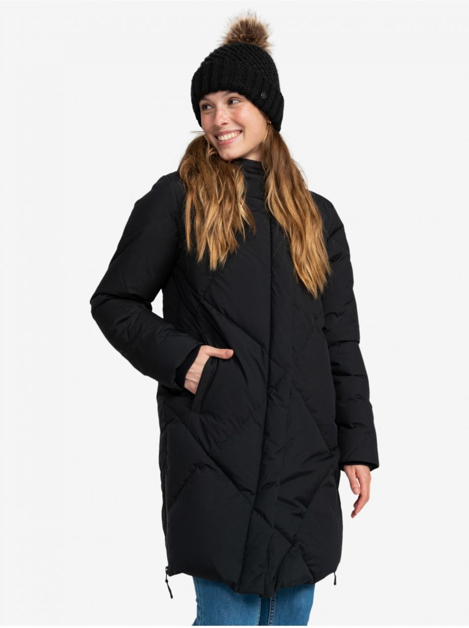 Roxy Abbie Women's Black Winter Quilted Coat - Women