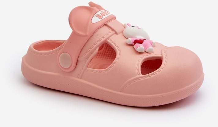 Children's foam slippers with pink opleia decoration