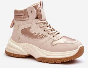Women's insulated lace-up sports shoes Beige Dejana