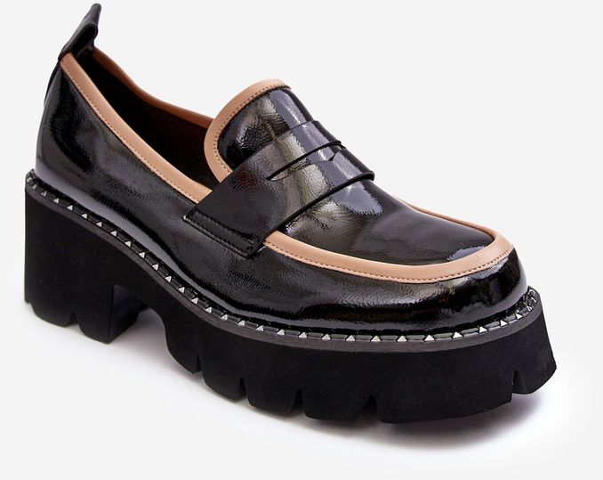 Women's leather loafers D&A Black