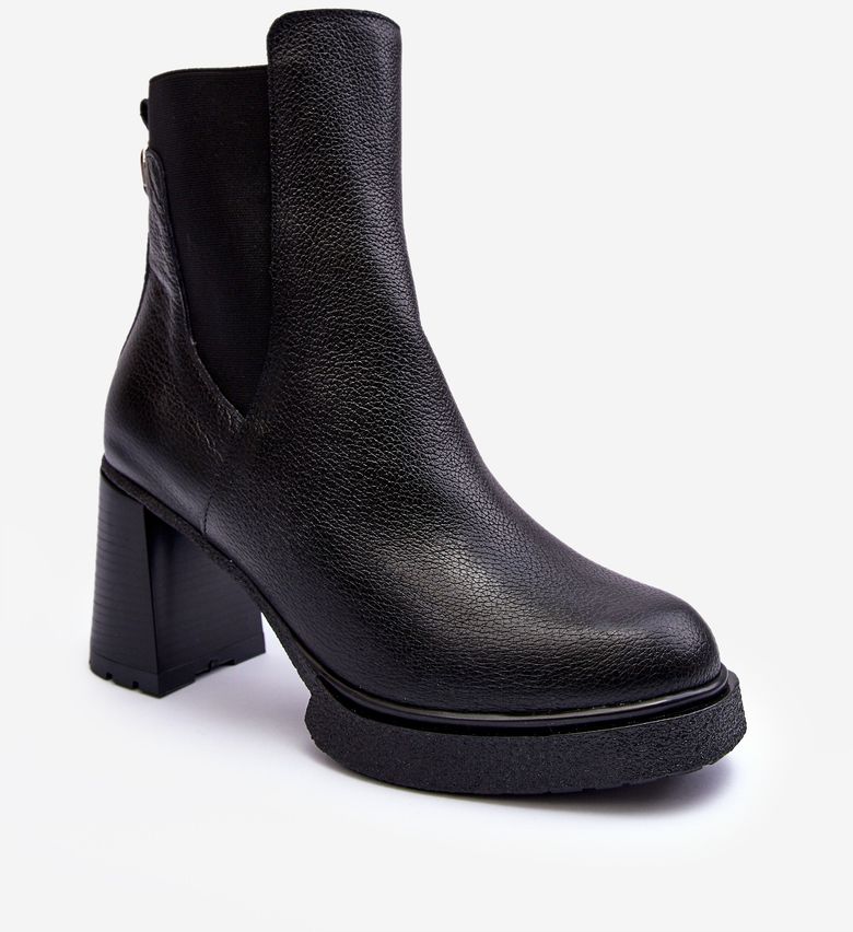 Black leather ankle boots Lemar Liresa