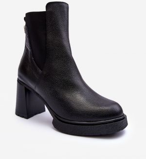 Black leather ankle boots Lemar Liresa