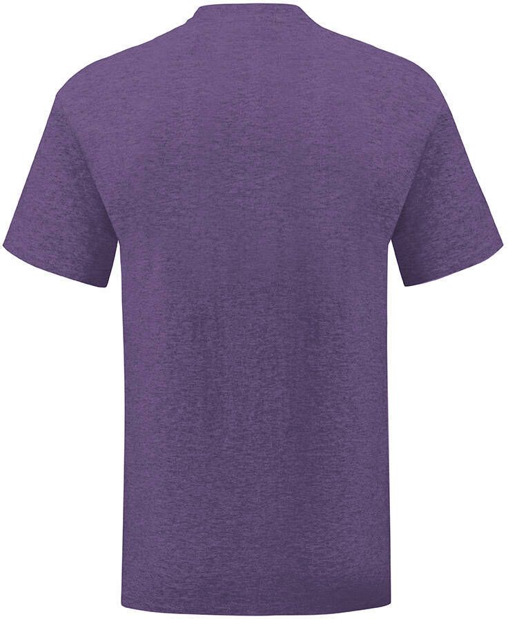 Purple men's t-shirt in combed cotton Iconic sleeve Fruit of the Loom