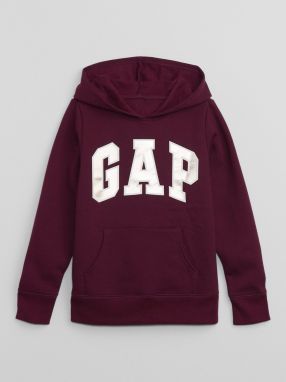 Vínová dievčenská mikina s kapucňou Gap