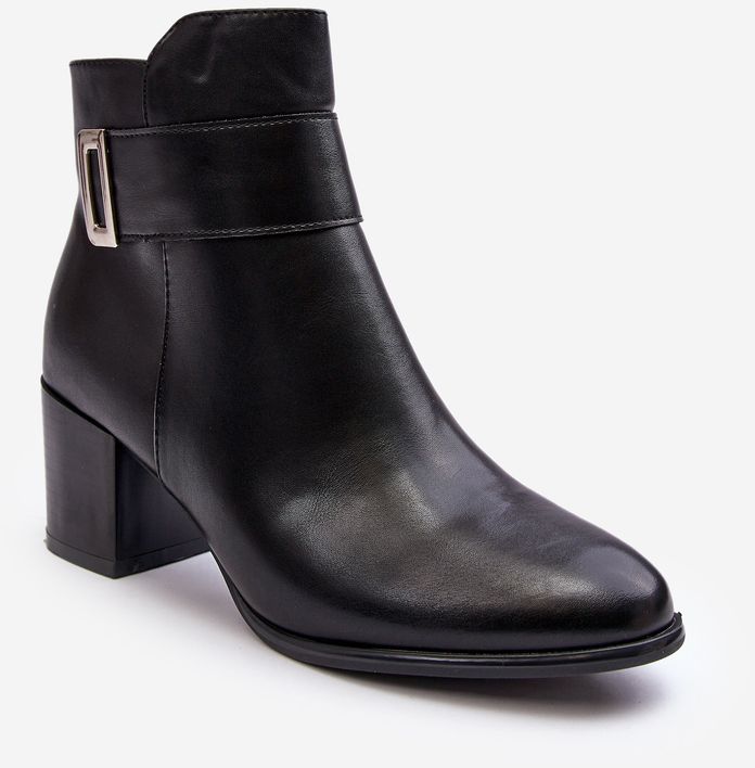 Women's leather ankle boots Black Starines