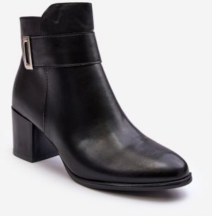 Women's leather ankle boots Black Starines