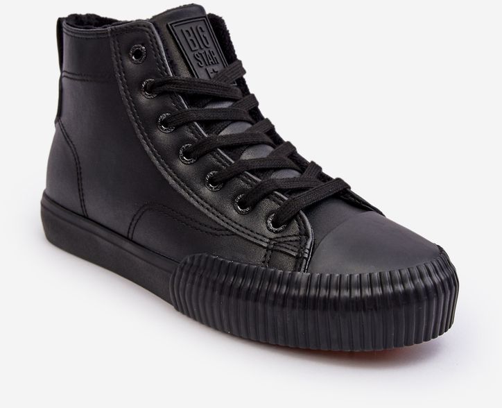Women's insulated sneakers with zipper Black Big Star