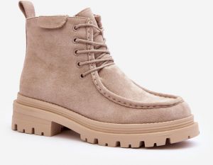 Beige Apolosi Women's Zipper Trapper Shoes