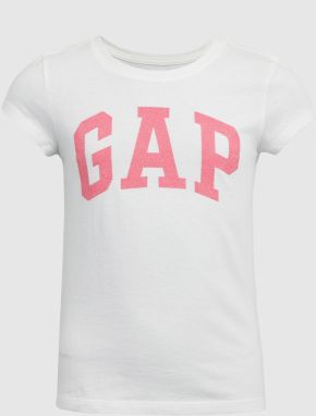 Biele dievčenské tričko s logom GAP