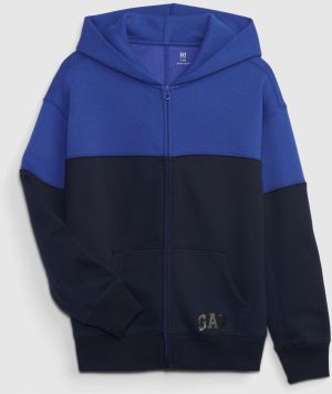 Modrá chlapčenská mikina na zips s kapucňou GAP