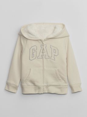 Béžová dievčenská zateplená mikina na zips GAP