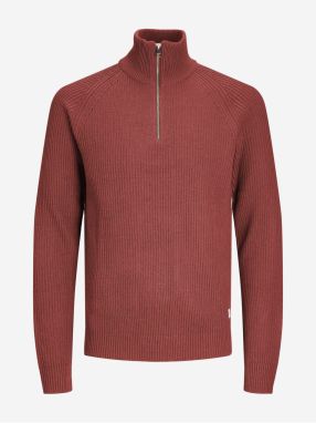 Tehlový pánsky sveter Jack & Jones Pannel